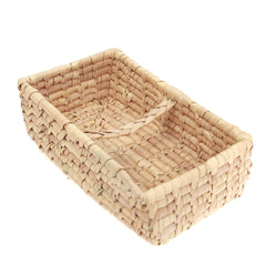 BASKET PALM LEAF & STRAW L8X W4.5XH3INCH