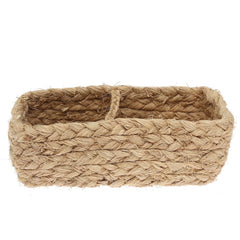 Banana Fiber Storage Basket – Handwoven Natural Organizer (L8 x W4.5 x H3 inch) - Habitt