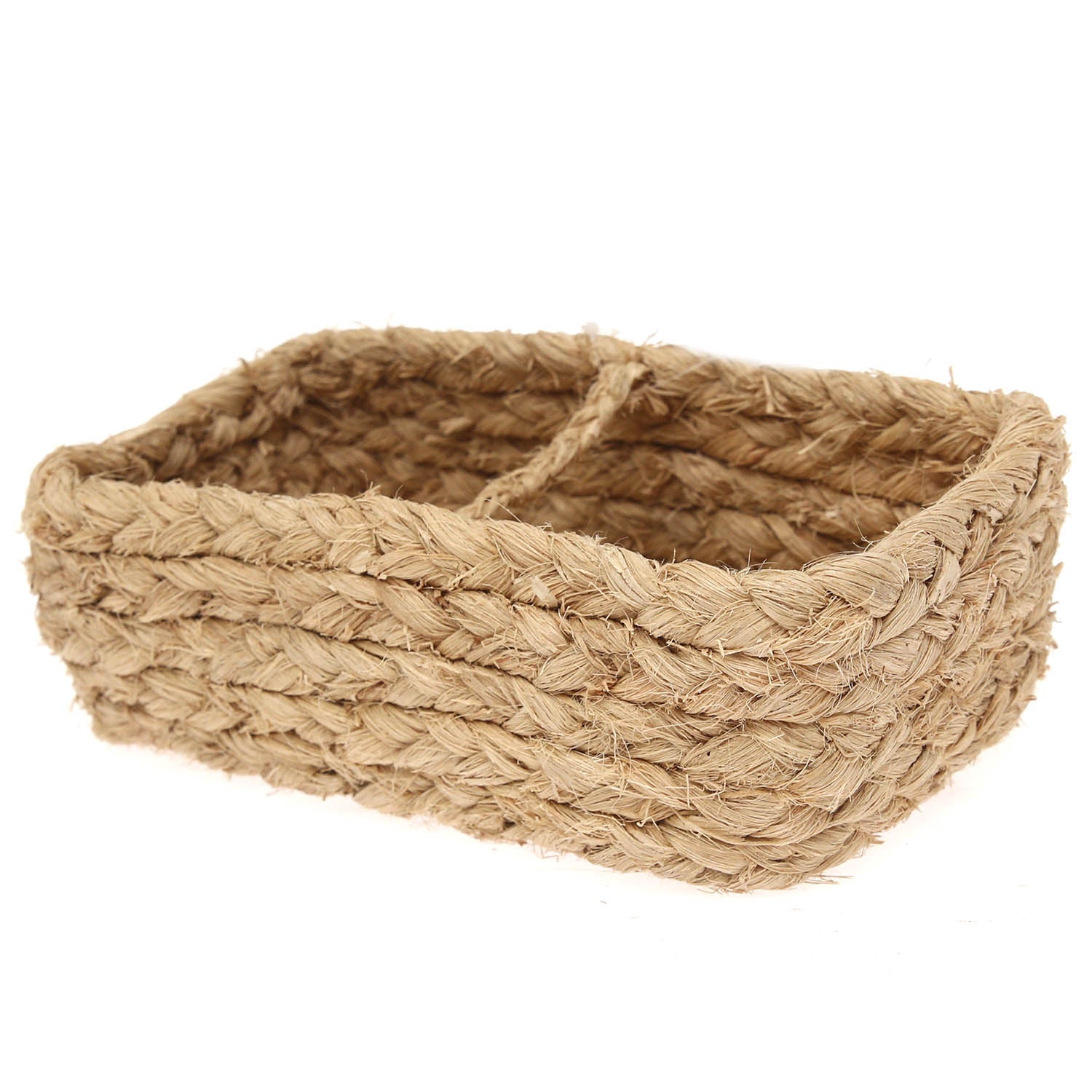 Banana Fiber Storage Basket – Handwoven Natural Organizer (L8 x W4.5 x H3 inch) - Habitt