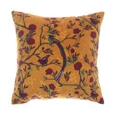 Ochre Floral Cushion Cover 18x18"