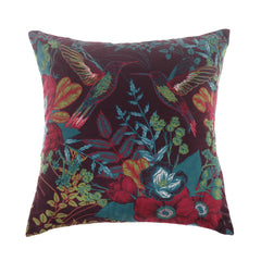 Floral Wine Cushion Cover 18x18"