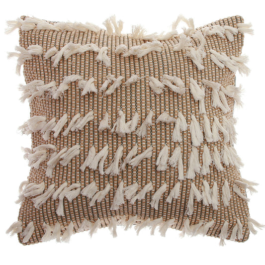 Brown Tassel Cushion Cover 20x20 - Habitt