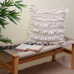 Brown Tassel Cushion Cover 20x20