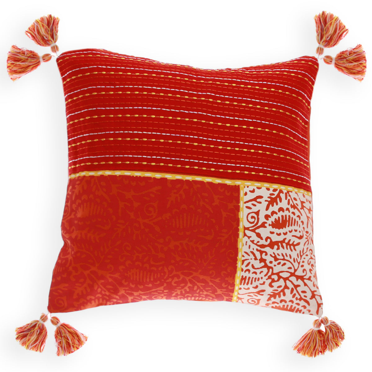 Patch Kantha Cushion Cover 18"x18"