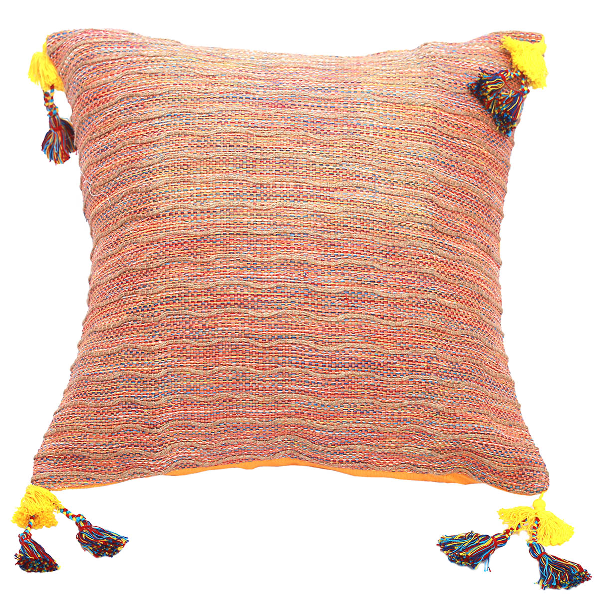 Multi Jute Cushion Cover 18x18"