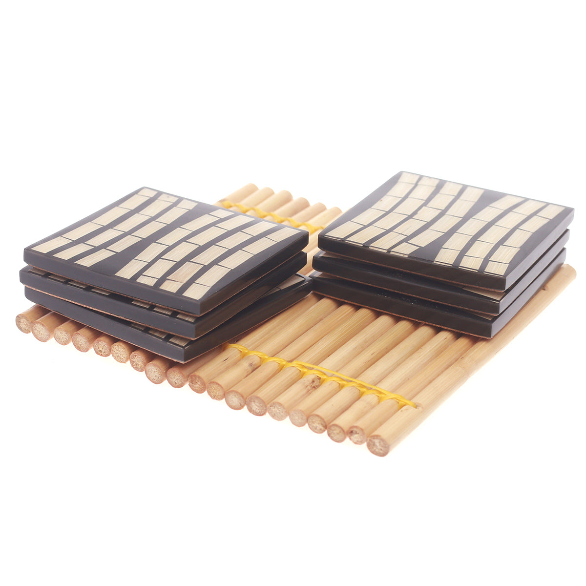 Square Basket Inlay Coaster Set...