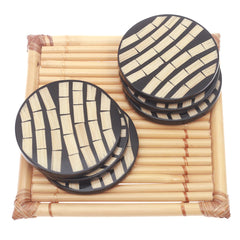 Round Inlay Coaster Set...