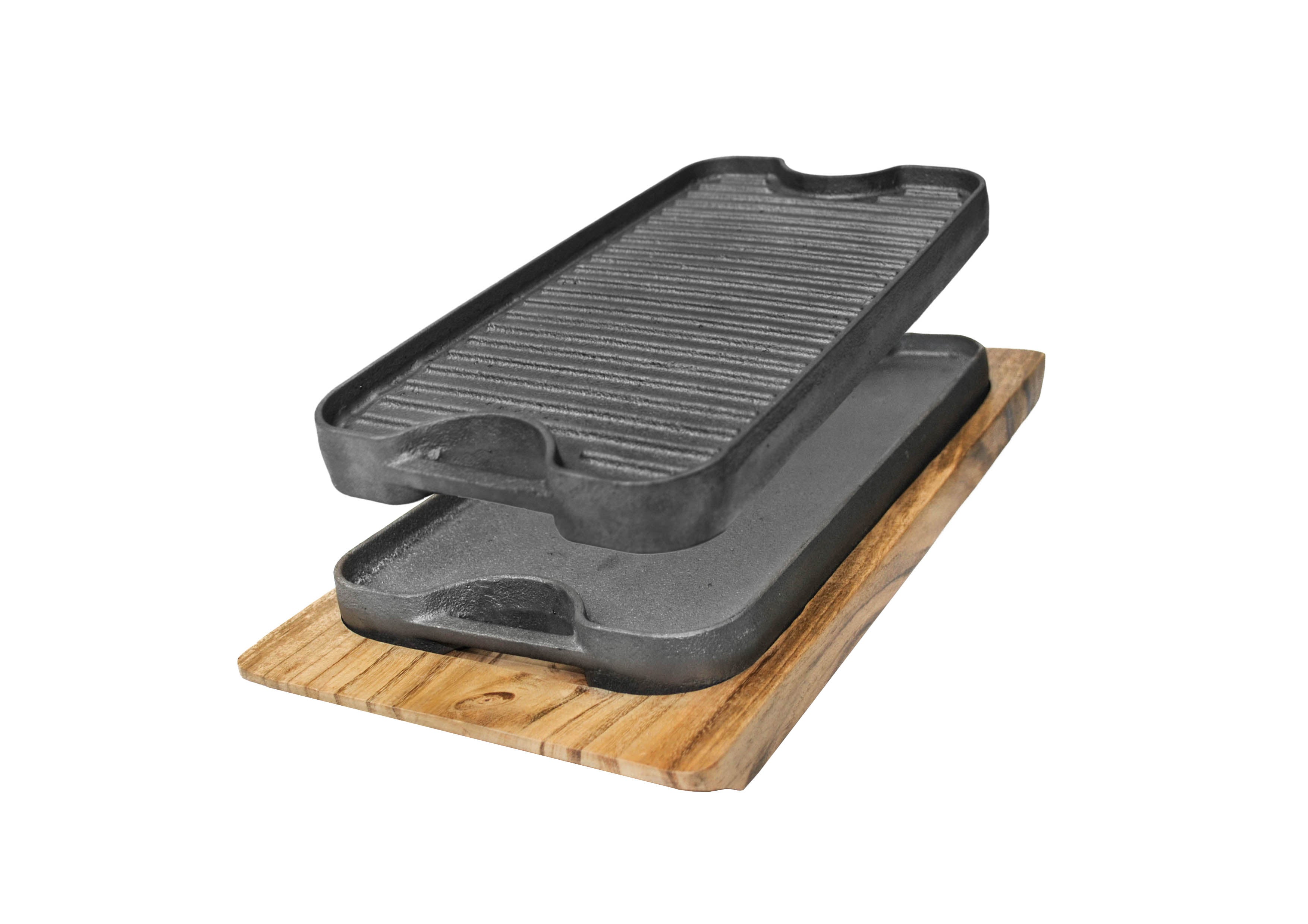 Cast Iron Reversible Grill Griddle 13 in x 7.5 in, RTRGG Pre Seasoned, Krucible Kitchen