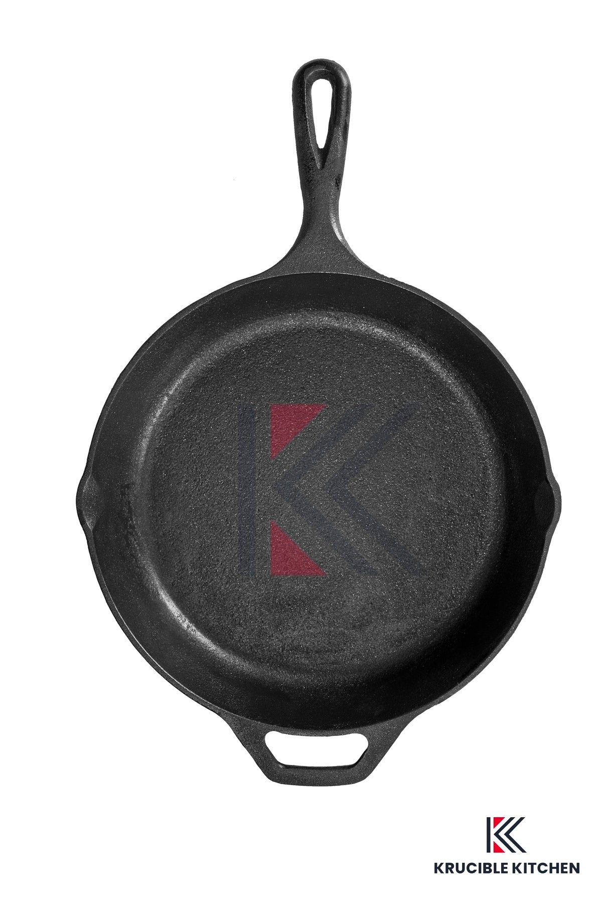 Cast Iron Skillet 10 Inch (25 CM) Naturally Non Stick, Seasoned. Krucible Kitchen, Frying Pan