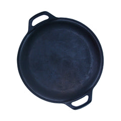 Cast Iron Skillet 9.5 Inch (24 CM), Double Grip Naturally Non Stick, Seasoned. Krucible Kitchen, Frying Pan