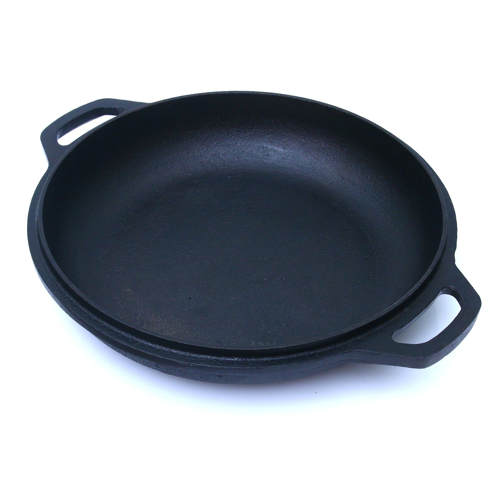 Cast Iron Skillet 9.5 Inch (24 CM), Double Grip Naturally Non Stick, Seasoned. Krucible Kitchen, Frying Pan