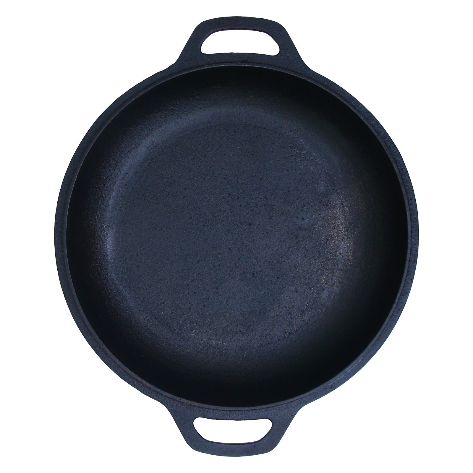 Cast Iron Skillet 9.5 Inch (24 CM), Double Grip Naturally Non Stick, Seasoned. Krucible Kitchen, Frying Pan