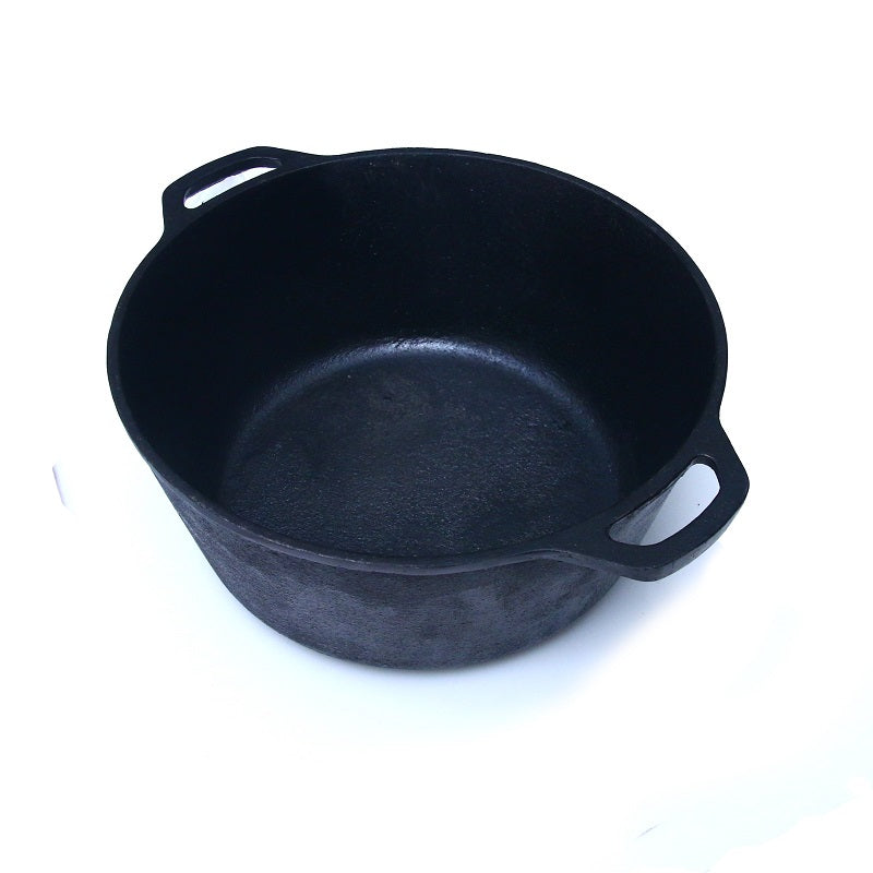 Cast Iron Pot 5 Quarts without Lid, Naturally Non Stick, Pre-Seasoned, Krucible Kitchen