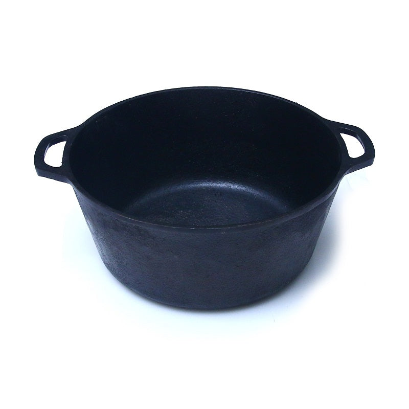 Cast Iron Pot 5 Quarts without Lid, Naturally Non Stick, Pre-Seasoned, Krucible Kitchen