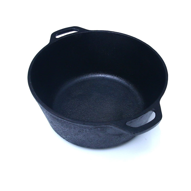 Cast Iron Pot 5 Quarts without Lid, Naturally Non Stick, Pre-Seasoned, Krucible Kitchen