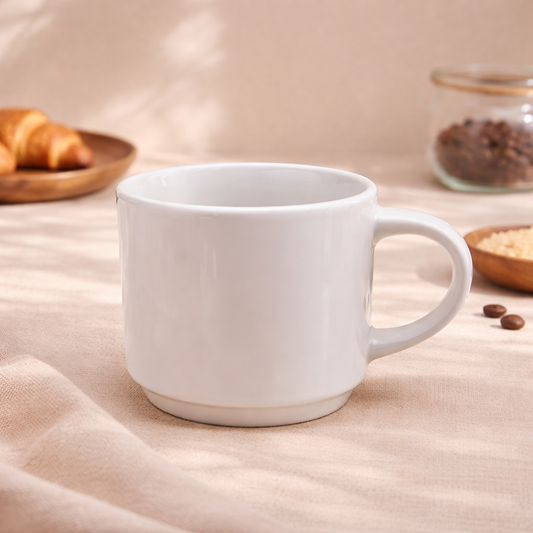 Classic White Coffee Mug – Minimalist Ceramic Tea & Coffee Cup - Habitt