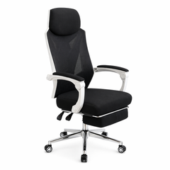 Taurus White Executive Office Chair – Ergonomic Mesh Back with Headrest, Cushioned Seat & Adjustable Features - Habitt