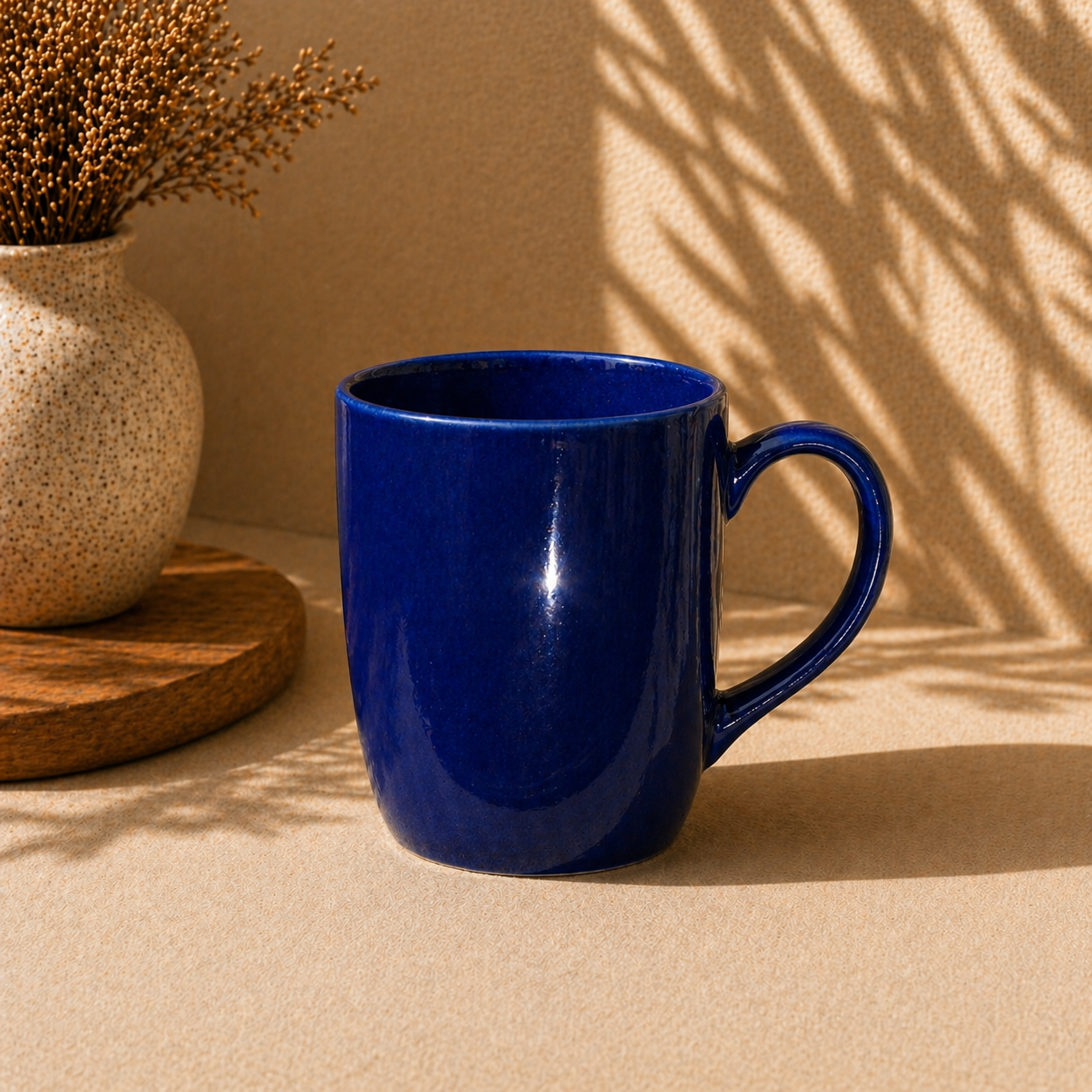 Navy Blue Ceramic Coffee Mug – Glossy Minimalist Tea & Coffee Cup - Habitt
