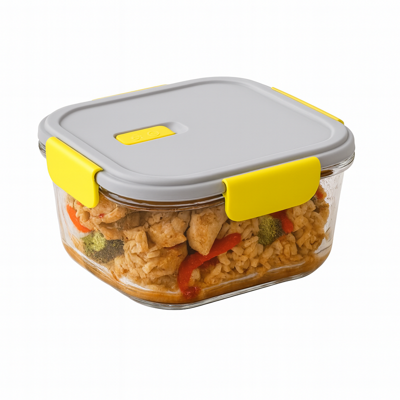 1200ml Borosilicate Glass Food Storage Container with Airtight Lid – Microwave & Freezer Safe - Habitt