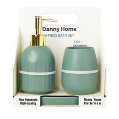 3 Pcs Bathroom Accessory Set – Soap Dispenser, Tumbler & Soap Dish