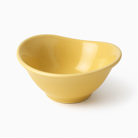 6 Pcs  Solecasa Yellow Ceramic Bowl Set – Modern Snack & Side Bowls for Everyday Use