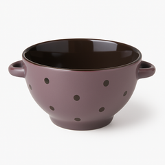 750ML Polka Dot Ceramic Bowl with Handles – Pink, Purple, Green & Orange Variants