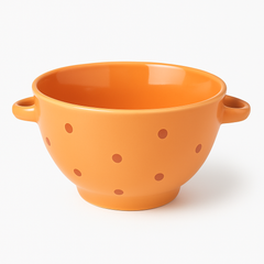 750ML Polka Dot Ceramic Bowl with Handles – Pink, Purple, Green & Orange Variants