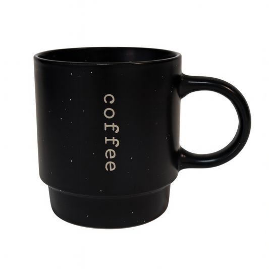 450ML Coffee Print Ceramic Mug – Black, Beige & Brown Variants