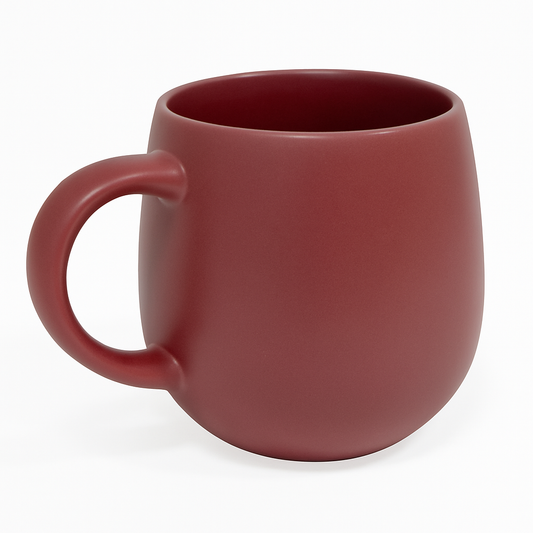 520ML Curved Ceramic Mug – Red, Beige, Grey, Blue & Dark Blue Variants