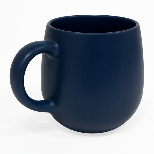 520ML Curved Ceramic Mug – Red, Beige, Grey, Blue & Dark Blue Variants