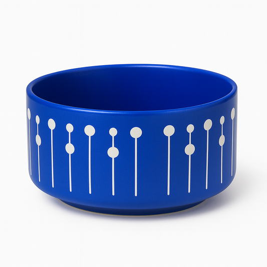 760ML Patterned Ceramic Bowl – Blue | Designer Serving Bowls for Snacks, Soups & Salads
