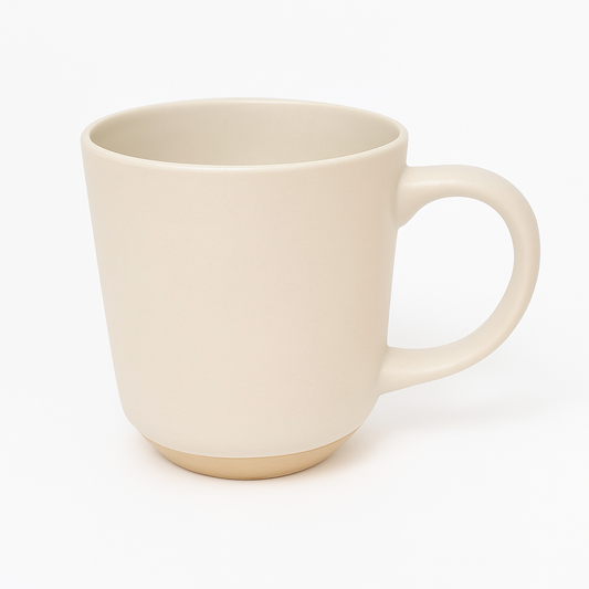 500ML Ceramic Mug with Raw Base – Blue, White & Grey Variants