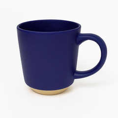 500ML Ceramic Mug with Raw Base – Blue, White & Grey Variants
