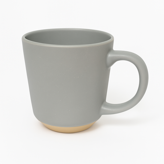 500ML Ceramic Mug with Raw Base – Blue, White & Grey Variants