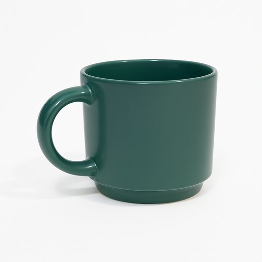 350ML Solid Color Ceramic Mug – White, Green, Grey & Pink Variants