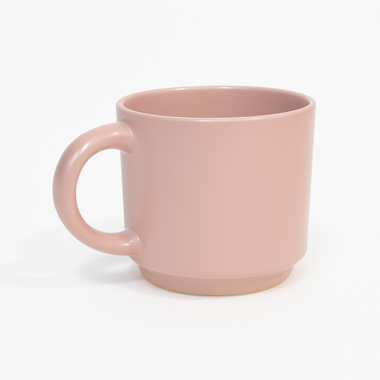 350ML Solid Color Ceramic Mug – White, Green, Grey & Pink Variants