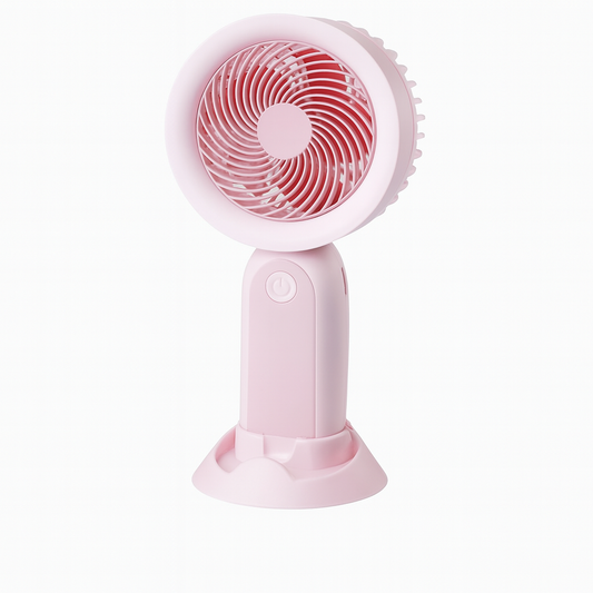Hand Fan with LED Light and Stand