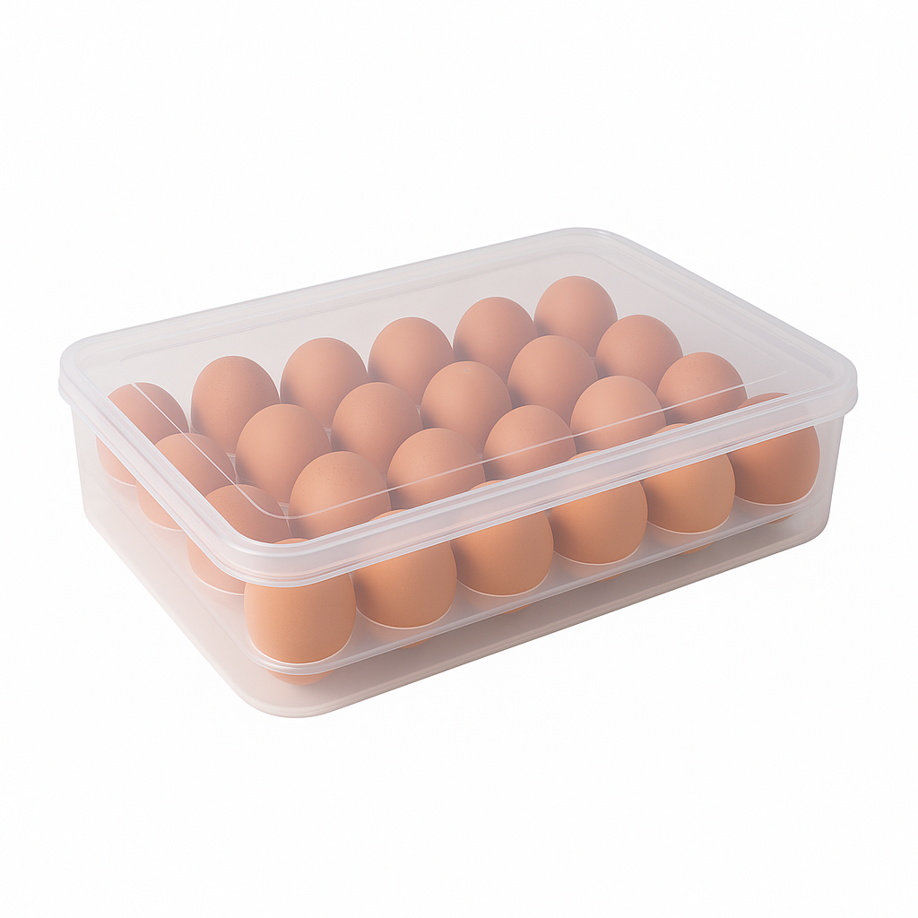 Plastic Egg Storage Box with Lid – 24 Slot Capacity