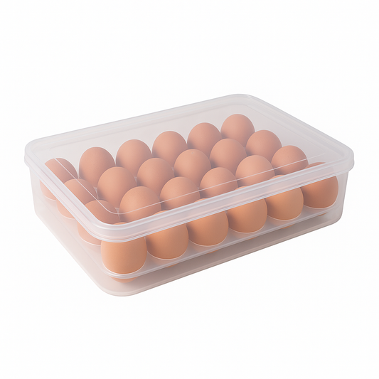 Plastic Egg Storage Box with Lid – 24 Slot Capacity
