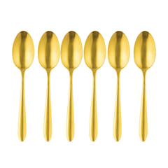 Ayd Stainless Steel Golden Tea Spoon – Set of 6