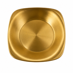 Golden Square Serving Plate 18cm – Premium Decorative Snack, Dessert & Dry Fruit Plate