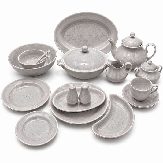 Luxury 72-Piece Granite Glow Speckled Dinnerware Set
