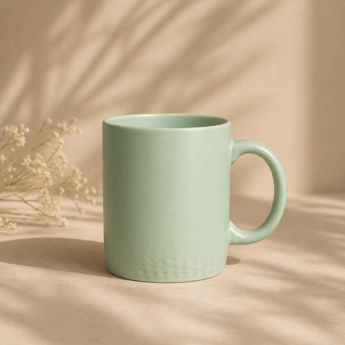 Pastel Green Ceramic Coffee Mug – Minimalist Matte Tea Cup - Habitt