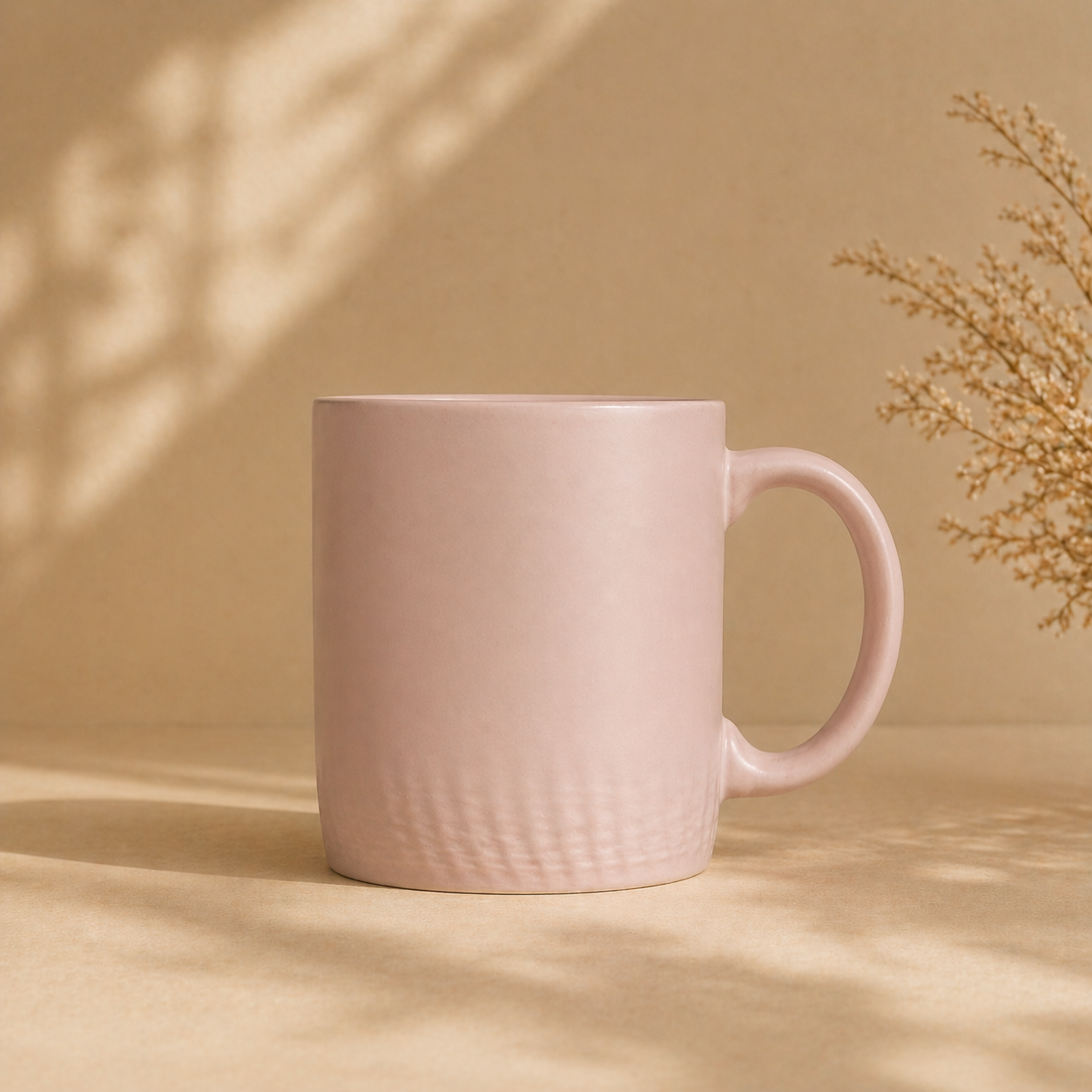 Minimalist Blush Pink Ceramic Coffee Mug – Modern Matte Finish Tea & Coffee Cup - Habitt