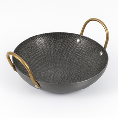 Chef Wok with Spider Coat – Textured Non-Stick Stainless Steel Wok with Dual Handles (Available in 8 inch, 9 inch & 10 inch)