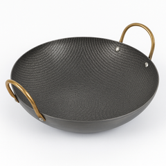 Chef Wok with Spider Coat – Textured Non-Stick Stainless Steel Wok with Dual Handles (Available in 8 inch, 9 inch & 10 inch)