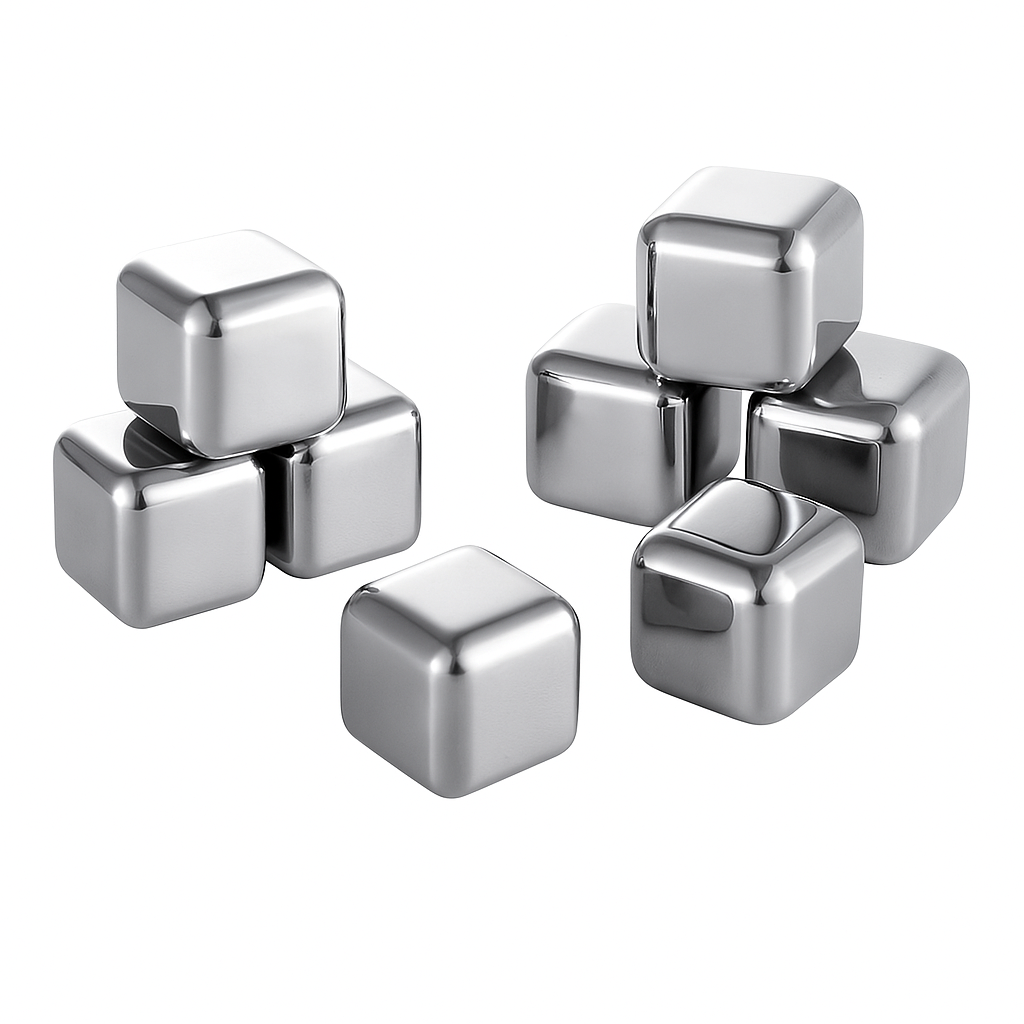 1 pc Stainless Steel Reusable Ice Cube – Single Chilling Cube for Whiskey, Cocktails & Beverages