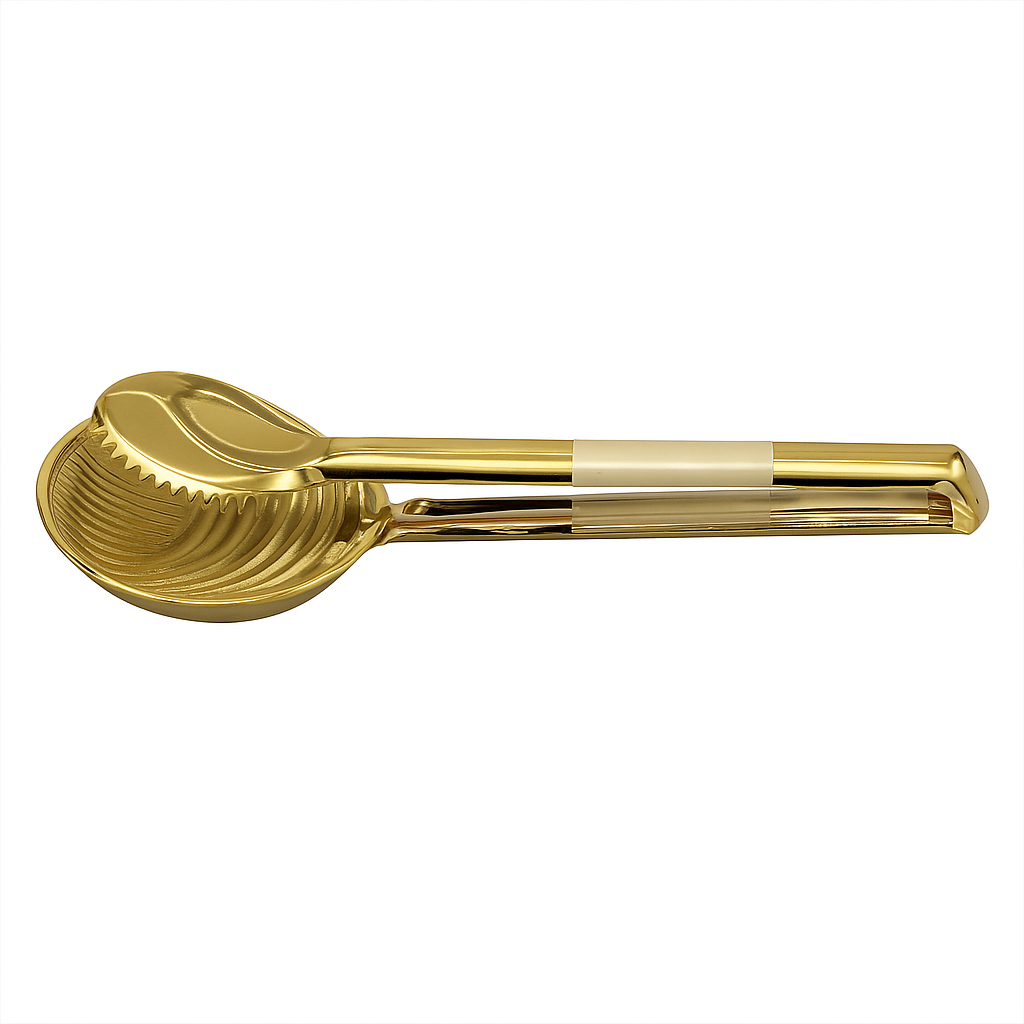 1 pc Golden Stainless Steel Serving Tong – Premium Grip Tong for Cooking, BBQ & Buffet Use