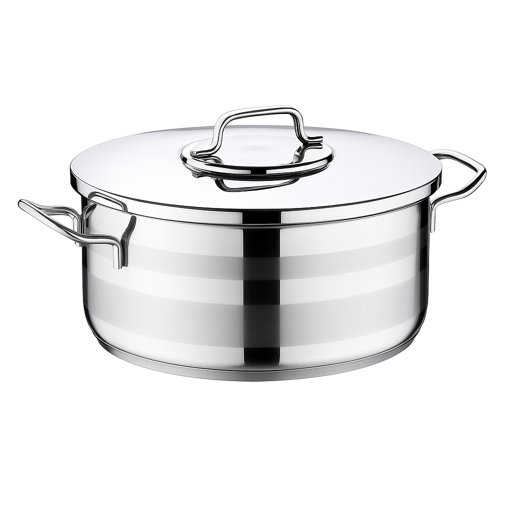 Astra2 Stainless Steel Casserole Set – Heavy-Duty Mirror Finish Cookware (Sizes: 32x19, 36x21, 40x25 cm)