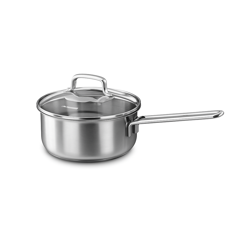 Perla Stainless Steel Saucepan with Lid – 16x8 cm, 1.6 L